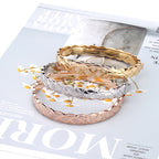 Bracelet Femme en Acier Inoxydable – Motif Losange avec Zircons, Doré/Argenté/Or Rose