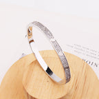 Bracelet Femme en Acier Inoxydable – Doré ou Argenté avec Zircons Étincelants