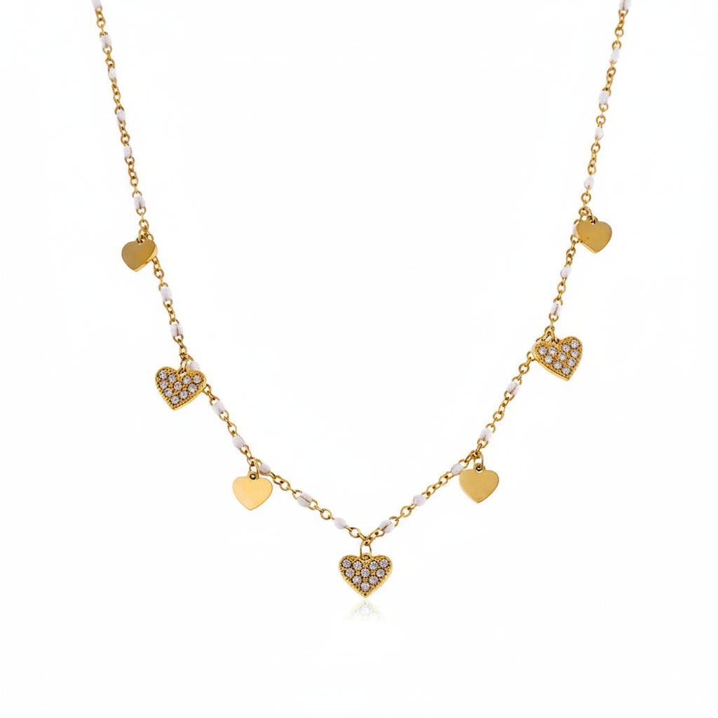 Collier Cœurs Scintillants