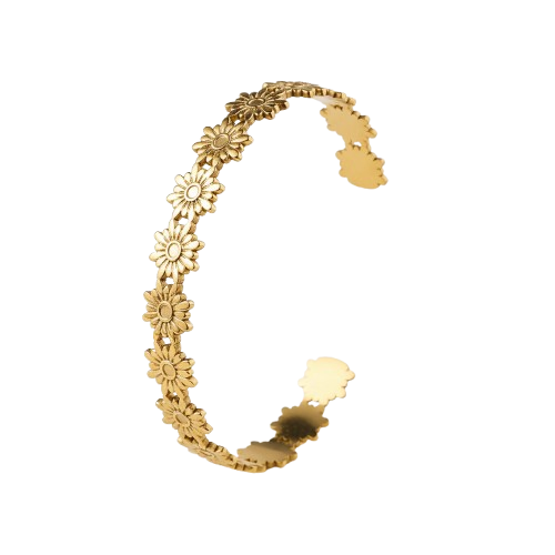 Cléo - Jonc  Fleur en acier inoxydable