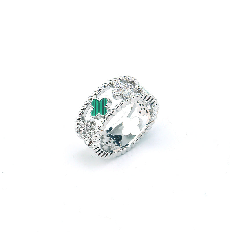 Bague Trèfle Porte-Bonheur en Agate – Bijoux Femme Chic et Élégants