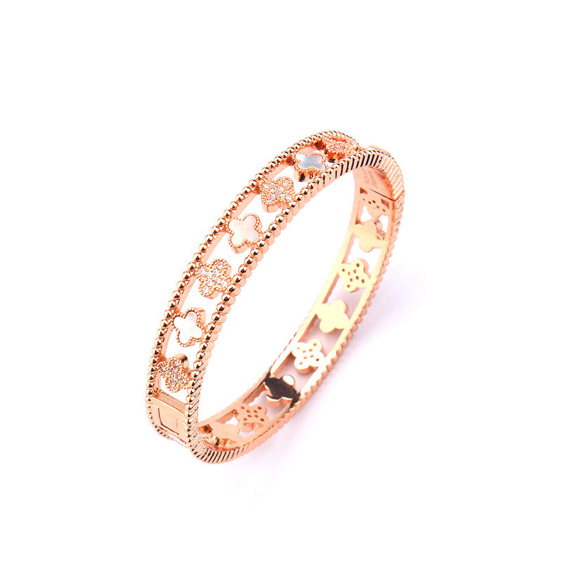 Bracelete Trèfle Porte-Bonheur en Agate – Bijoux Femme Chic et Élégants