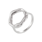 Bague Design Organique Argentée – Acier Inoxydable Ajouré Hypoallergénique