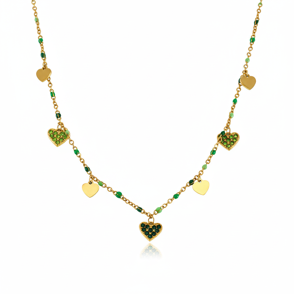 Collier Cœurs Scintillants