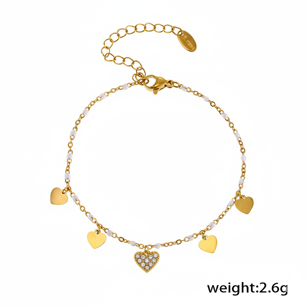 Bracelet Cœur Perlé