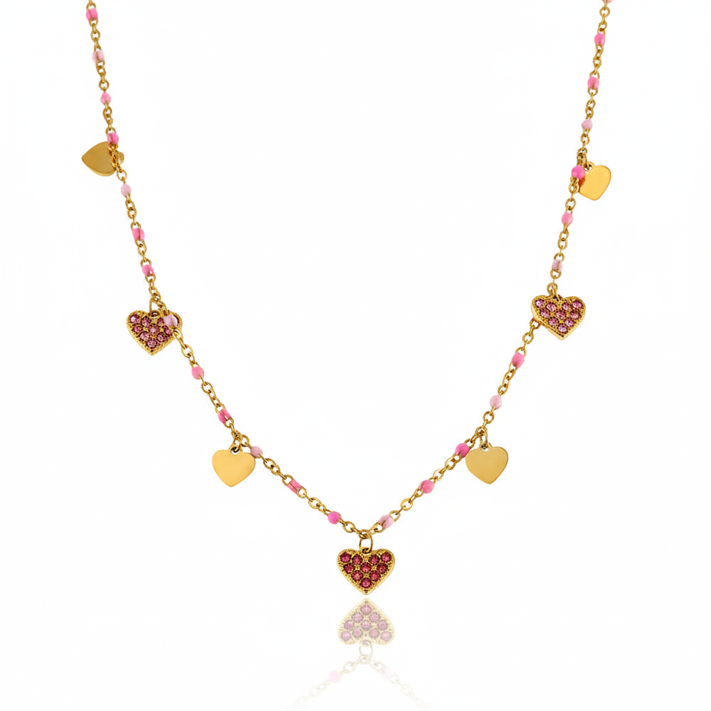 Collier Cœurs Scintillants
