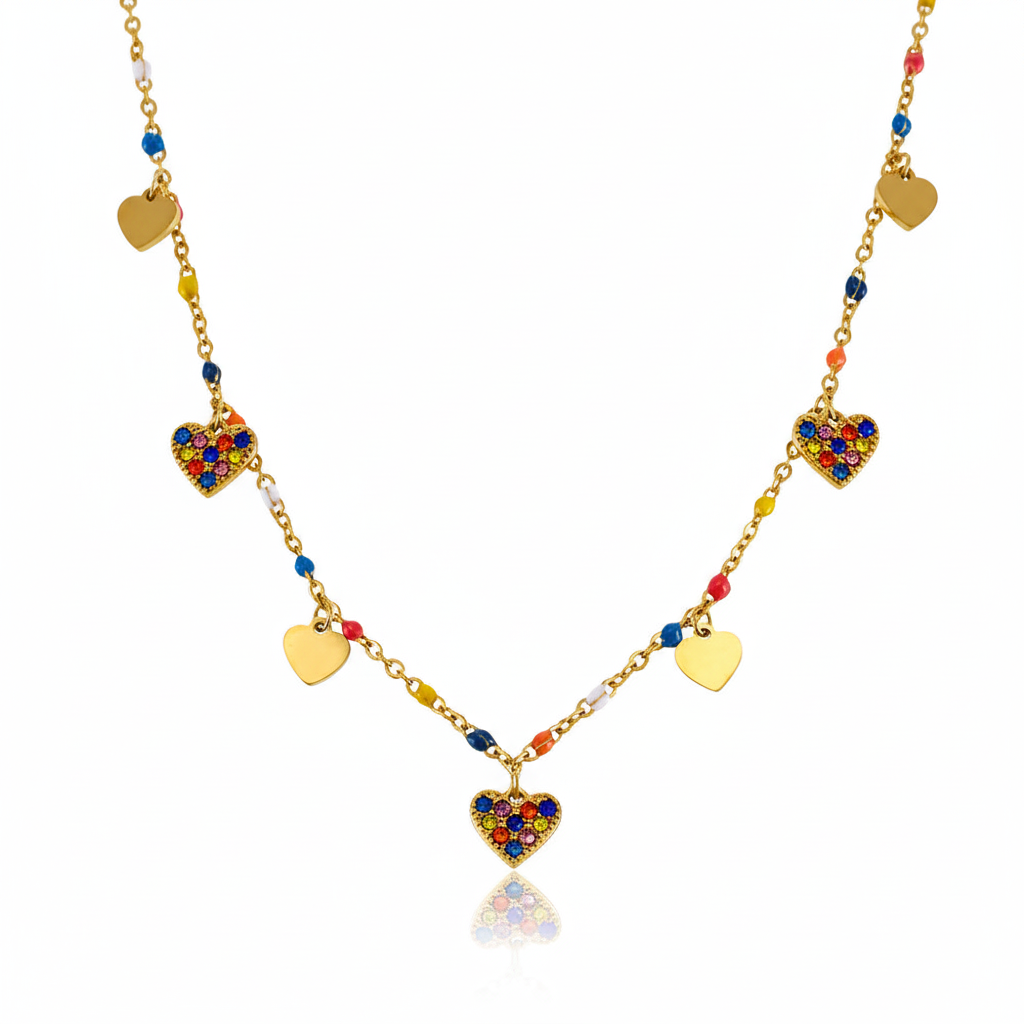 Collier Cœurs Scintillants