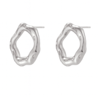 Boucles d’oreilles Design Organique Argentées – Acier Inoxydable Ajouré Hypoallergénique