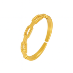 Bague Fine Design Bambou – Acier Inoxydable Plaqué Or 18K – Ajustable
