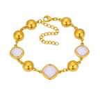 Bracelet  Doré Enigma Super Flash Verre Tchèque & Acier Inoxydable 18K