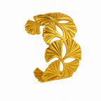 Bracelet Manchette Doré Feuilles Ginkgo – Acier Inoxydable