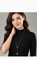 Sautoir Lariat Fin à Perle  Chaîne Longue Réglable Élégance