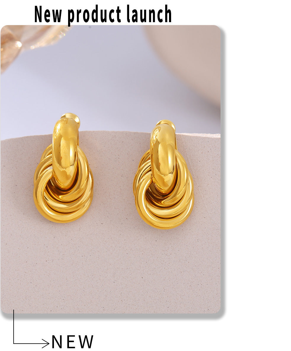 Boucles d’oreilles nœud torsadé Doré ou Argenté