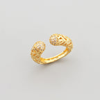 Bague Femme en Acier Inoxydable – Anneau Tressé Ajustable avec Embouts Pavés de Zircons, Doré ou Argenté