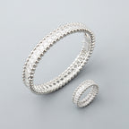 Bracelet femme en acier inoxydable avec zircons étincelants – Élégance et raffinement