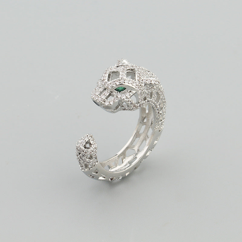 Bague Panthère Femme – Acier Inoxydable Ajustable Dorée, Argentée ou Or Rose