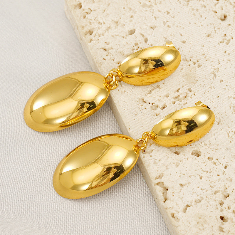 Boucles doreilles Lys d'Or  Acier inoxydable plaqué or 18K, design rétro français