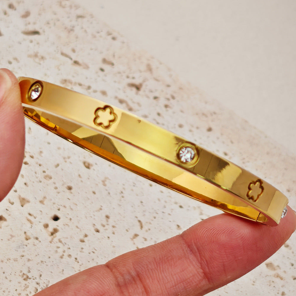 Bracelets Mode Chic  Acier Inoxydable Plaqué Or