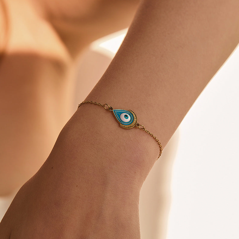 Bracelet doré œil protecteur en acier inoxydable  Amulette porte-bonheur | Arbre de vie, main magique & symboles spirituels