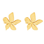 Boucles doreilles Fleur d4Or  Acier inoxydable doré, design floral élégant