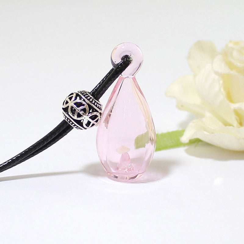 Collier diffuseur d'huiles essentielles en verre  Pendentif parfum élégant | Bijou bien-être & cadeau original