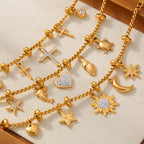 Bracelet Croix Divine  Acier  inoxydable doré et diamants tchèques