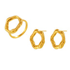 Bague Design Organique Dorée – Acier Inoxydable Ajouré