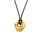Collier Mystère en Acier Inoxydable  Cordon Cuir & Pendentif Design Courbé