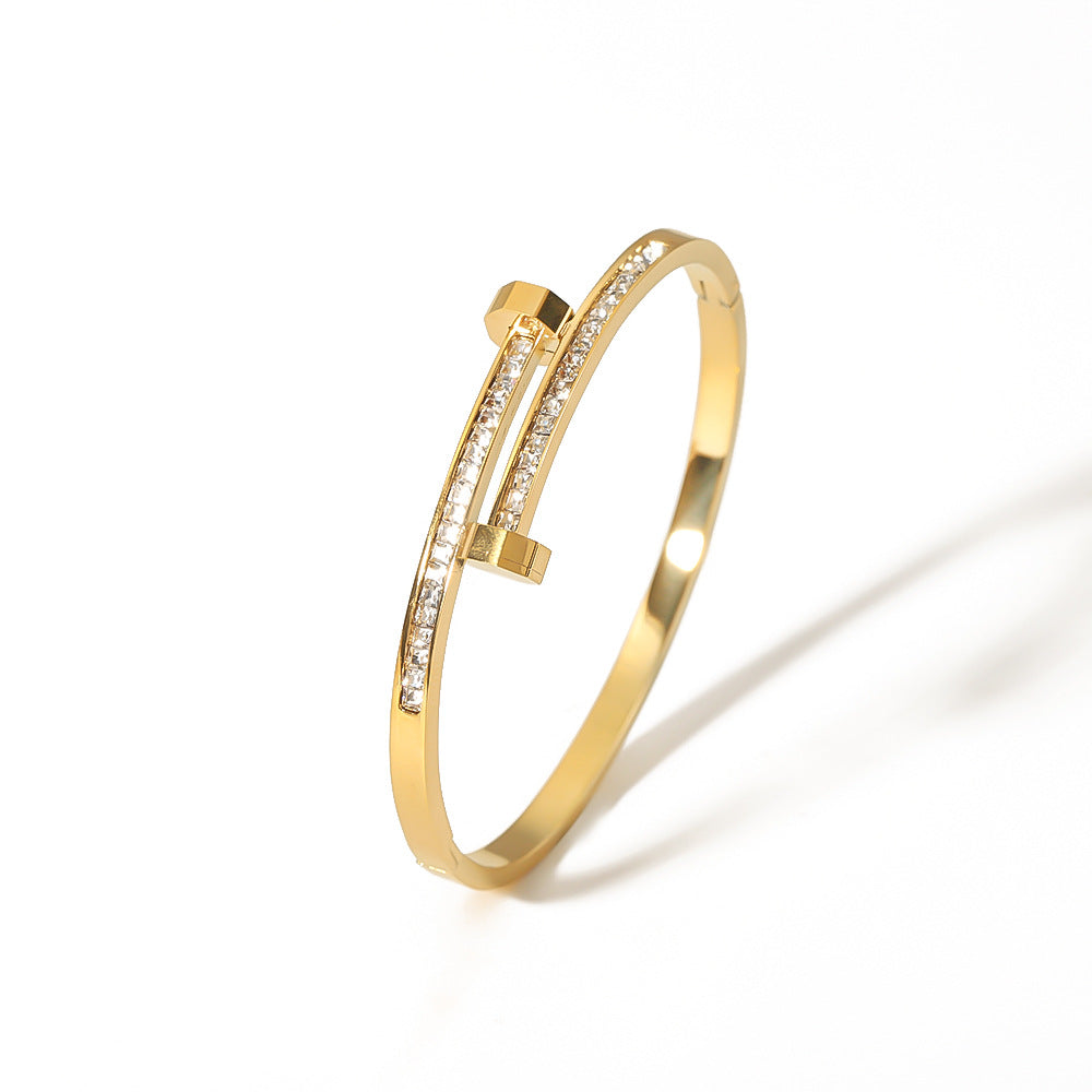 Bracelets Joncs Dorés en Acier Inoxydable