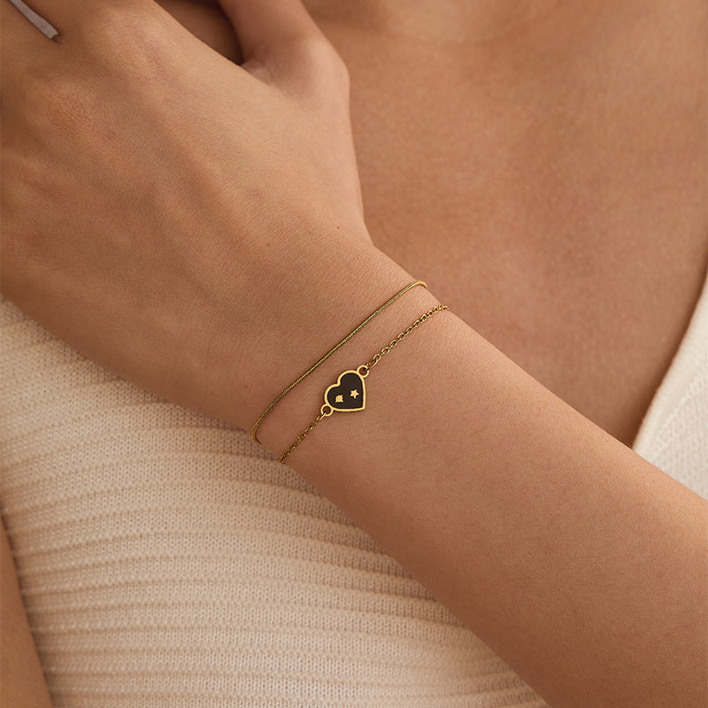Bracelet doré œil protecteur en acier inoxydable  Amulette porte-bonheur | Arbre de vie, main magique & symboles spirituels