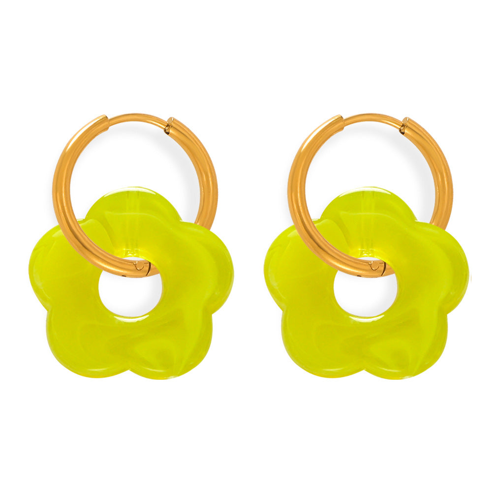 Fleurs | Boucles doreilles en acier inoxydable