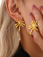 Boucles dOreilles Miri Sunray  Acier Inoxydable Plaqué Or 18K