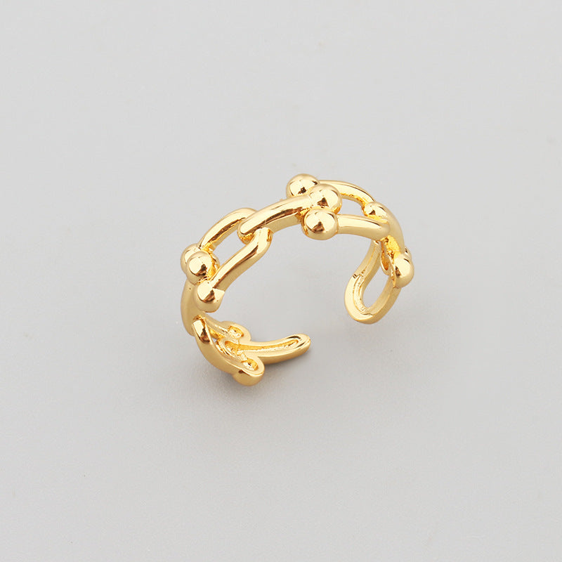 Bague Maillons Élégante – Acier Inoxydable Doré ou Argentée Tendance