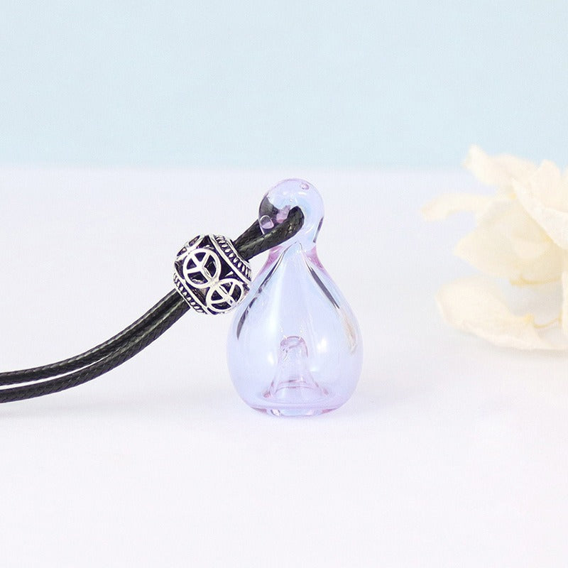 Collier diffuseur d'huiles essentielles en verre  Pendentif parfum élégant | Bijou bien-être & cadeau original