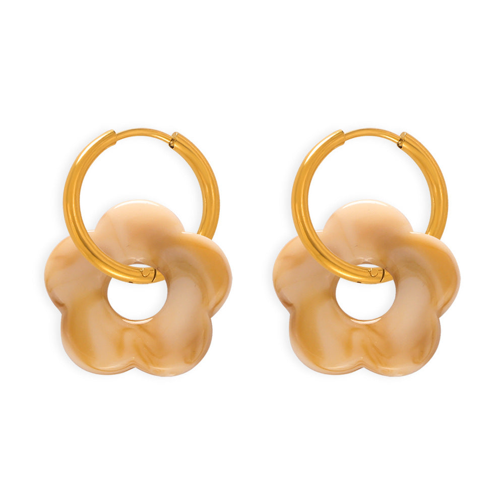 Fleurs | Boucles doreilles en acier inoxydable