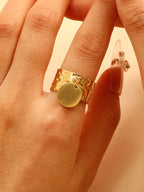 Bague avec breloque en acier inoxydable ajustable