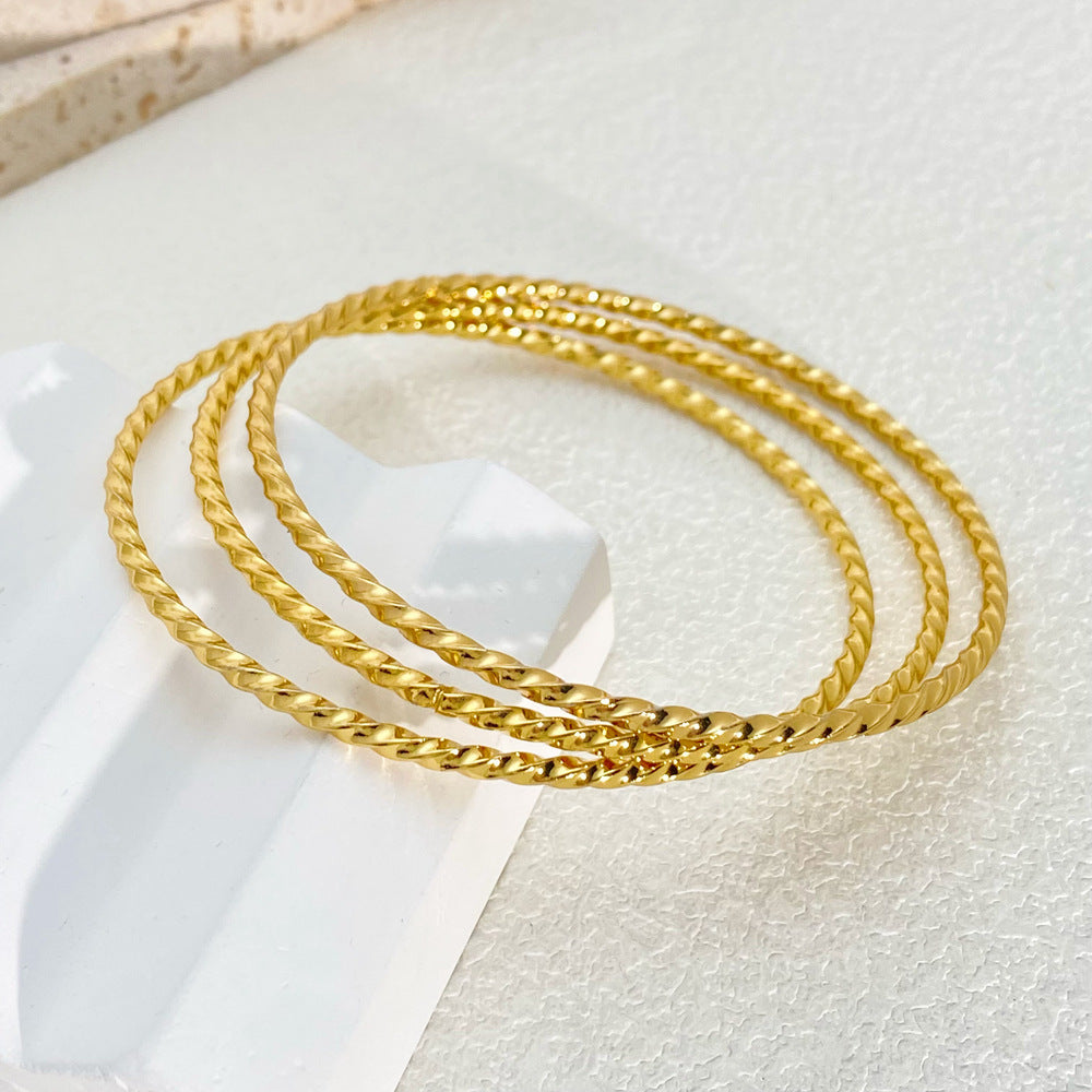 European and American fashion shiny high-end gypsophila titanium steel bracelet women's stacked simple non-fading bracelet bracelet