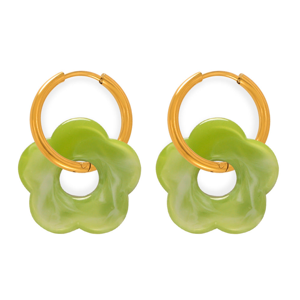 Fleurs | Boucles doreilles en acier inoxydable