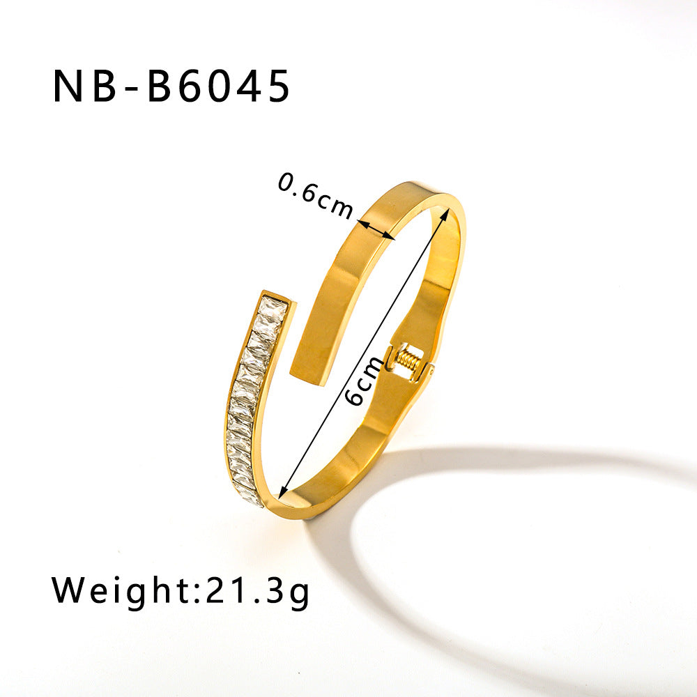 Bracelets Joncs Dorés en Acier Inoxydable