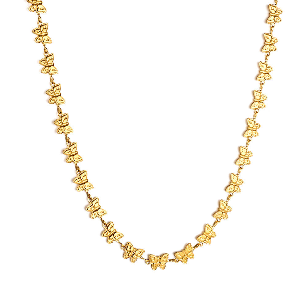 Lysia - Collier Papillon en acier inoxydable