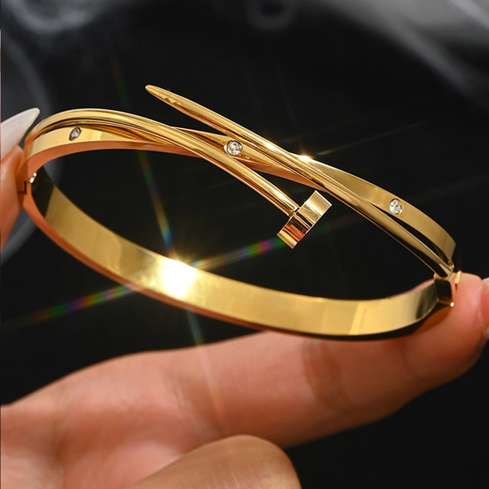 Bracelets Mode Chic  Acier Inoxydable Plaqué Or