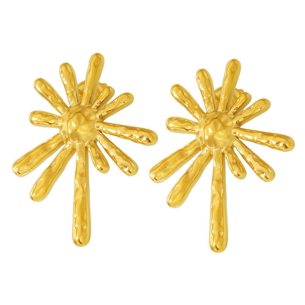 Boucles dOreilles Miri Sunray  Acier Inoxydable Plaqué Or 18K