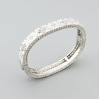 Bracelet Femme – Manchette Florale en Acier Inoxydable Doré ou Argenté