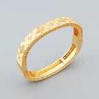 Bracelet Femme – Manchette Florale en Acier Inoxydable Doré ou Argenté