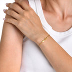 Bracelet doré en acier inoxydable  Motif battement de cœur & cœur | Bijou femme tendance | Cadeau symbolique amour & amitié