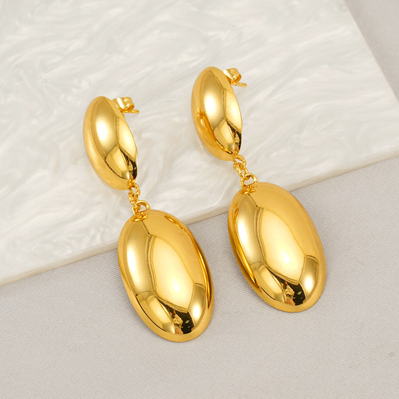 Boucles doreilles Lys d'Or  Acier inoxydable plaqué or 18K, design rétro français