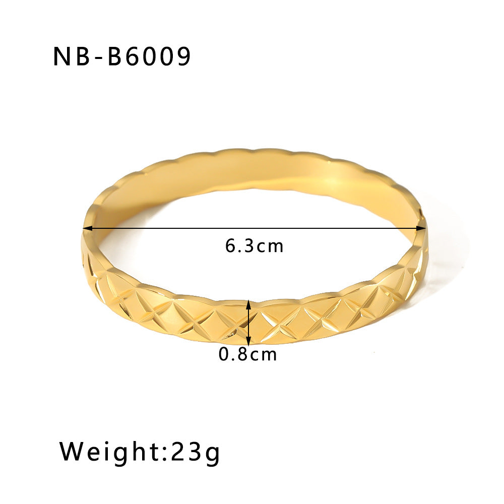 Bracelets Joncs Dorés en Acier Inoxydable
