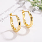 Boucles d'oreilles créoles polies  Or & Or blanc | Bijoux femme élégants en acier