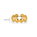 Bague femme ajustable pastilles rondes  Acier inoxydable plaqué or ou argent