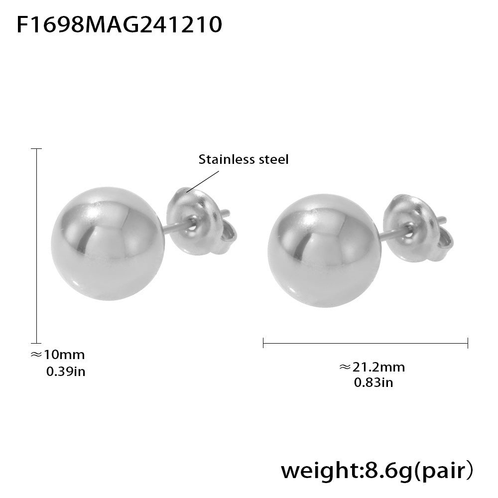 Boucles doreilles dorées C-shape en acier inoxydable  Plaqué or 18K (41,5 mm)